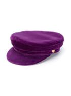 Manokhi Velvet Baker Boy Hat - Purple