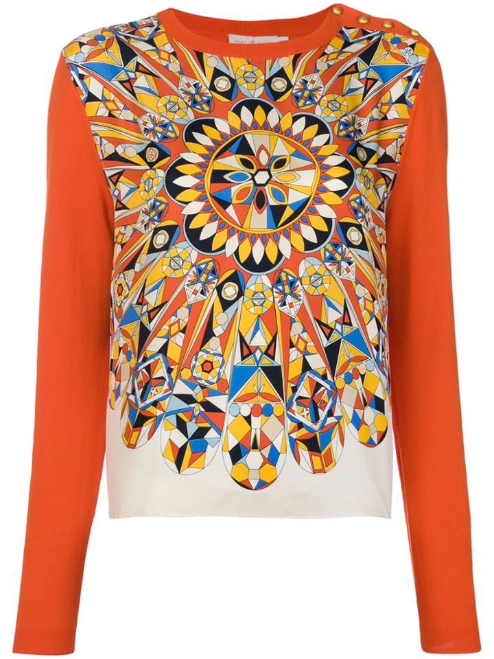 Tory Burch Geometric Patterned Jumper - Yellow & Orange