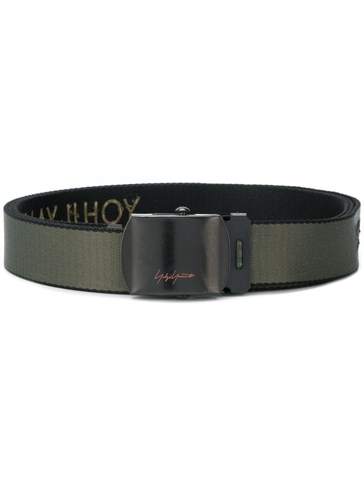 Yohji Yamamoto Branded Buckle Belt - Green