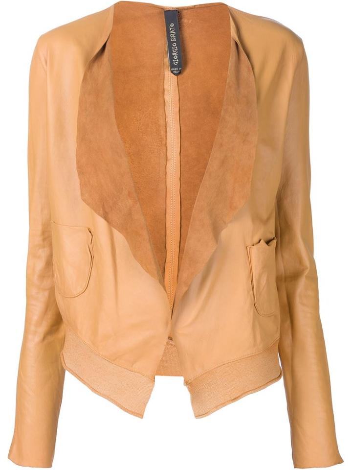 Giorgio Brato Waterfall Jacket, Women's, Size: 42, Yellow/orange, Leather