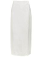 Alcaçuz Folhagem Midi Skirt - White
