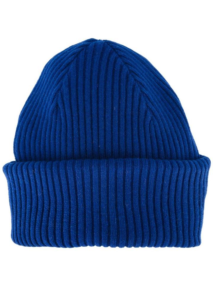 Paul Smith Ribbed Beanie, Men's, Blue, Cashmere