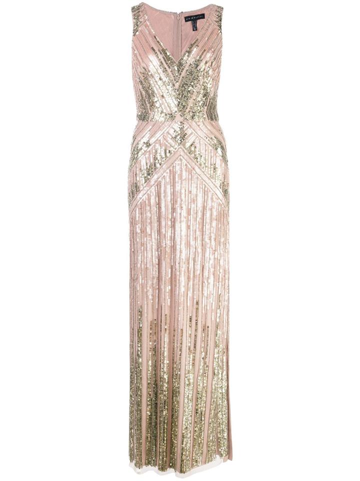 Aidan Mattox Sequin Embroidered Gown - Pink