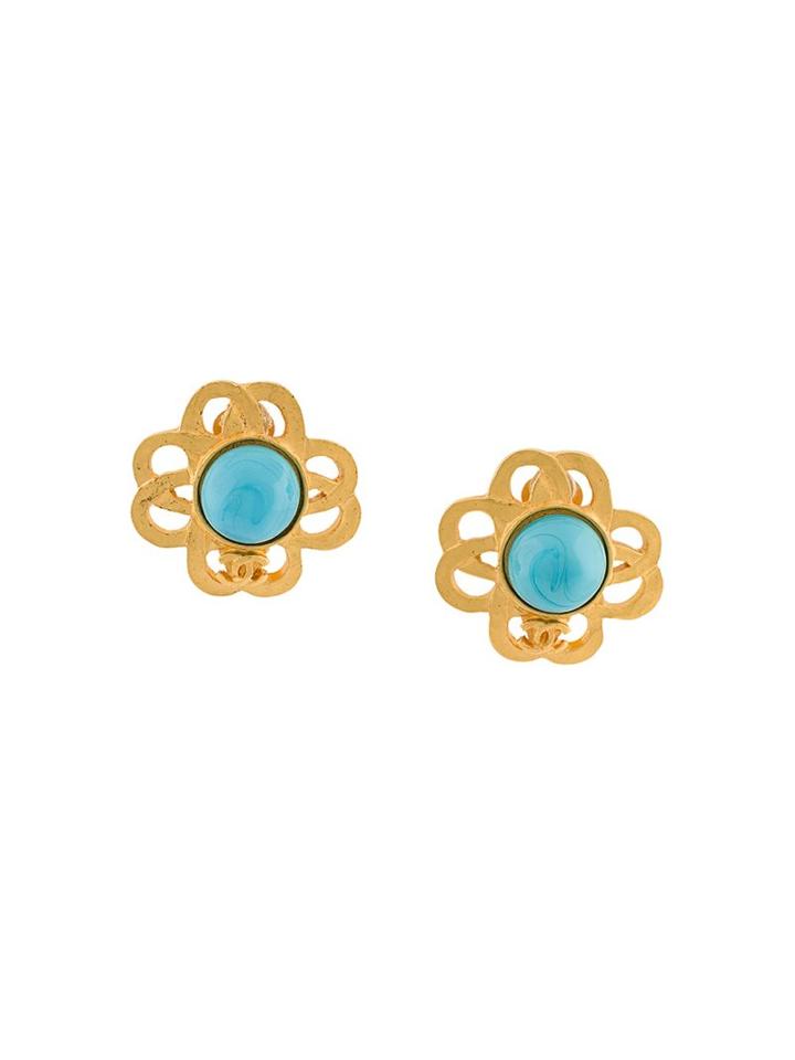 Chanel Vintage Floral Clip-on Earrings