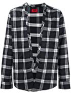 424 Fairfax Plaid Draped Shirt Jacket
