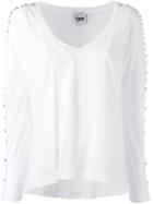 Twin-set Studded Sleeves Blouse, Women's, Size: Xxs, White, Cotton