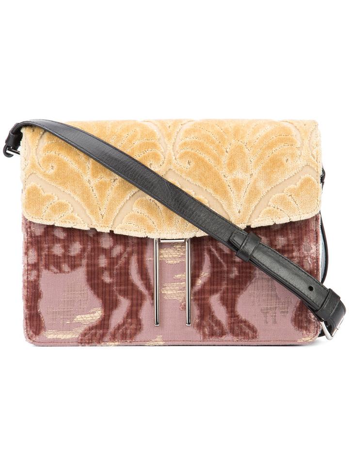 Hayward H Crossbody Bag, Women's, Pink/purple, Calf Suede/silk Velvet