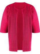 Homme Plissé Issey Miyake Open Front Pleated Cardigan - Pink
