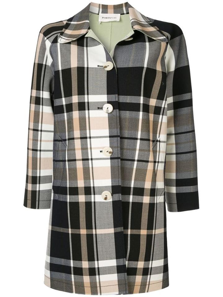 Portspure Checked Single-breasted Coat - Multicolour