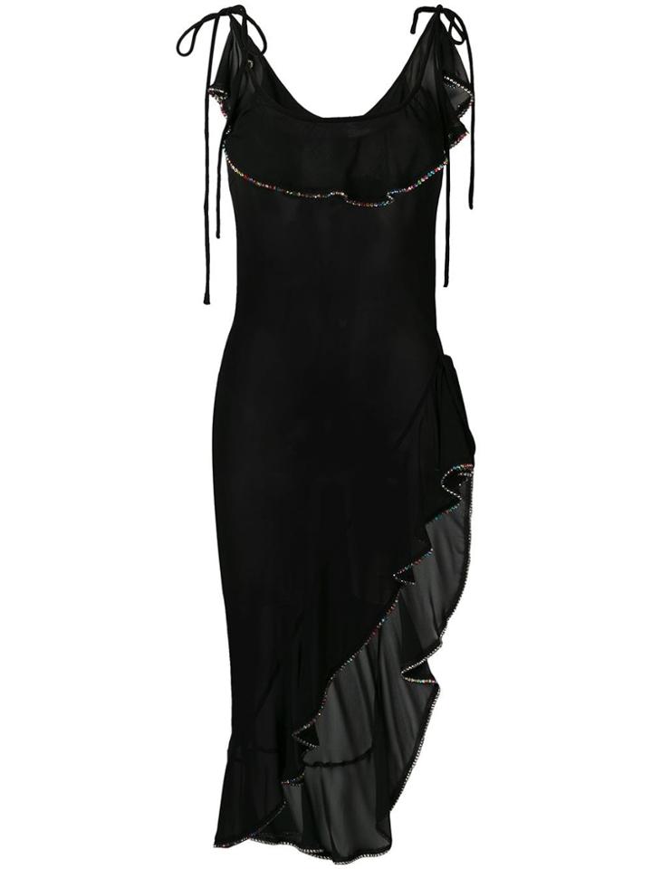 Marco De Vincenzo Sheer Asymmetric Dress - Black