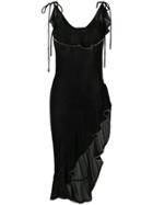 Marco De Vincenzo Sheer Asymmetric Dress - Black