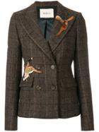 Mulberry Bird Patch Double Breasted Jacket - Brown