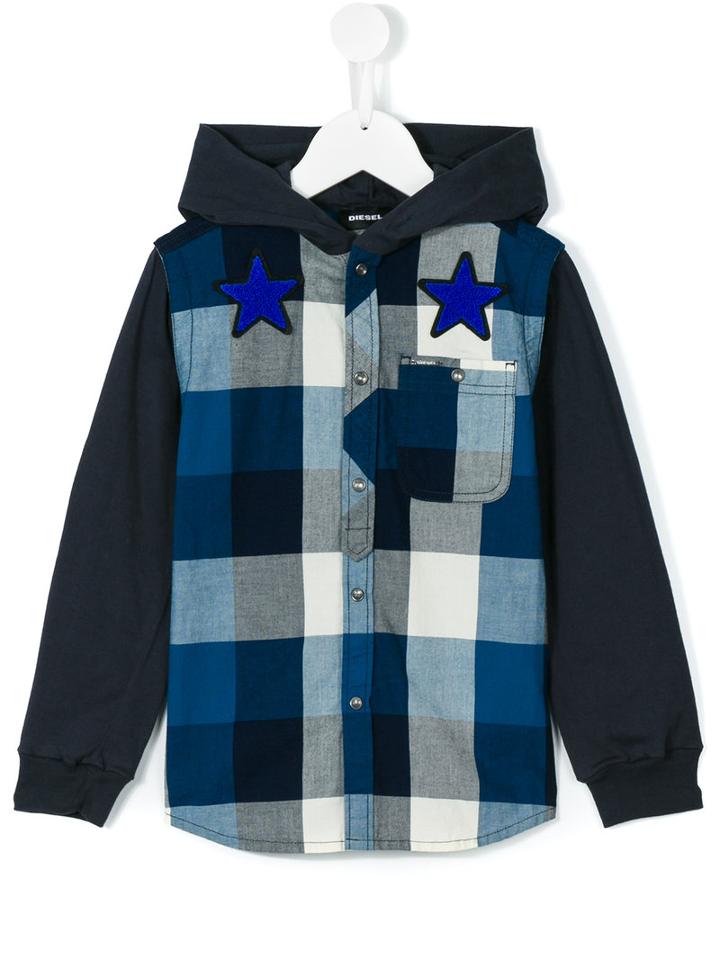 Diesel Kids - Checked Shirt - Kids - Cotton - 8 Yrs, Boy's, Blue