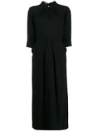 Prada Band Collar Midi Dress - Black