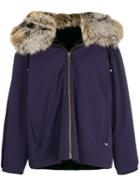 Liska Fur Hooded Jacket - Purple