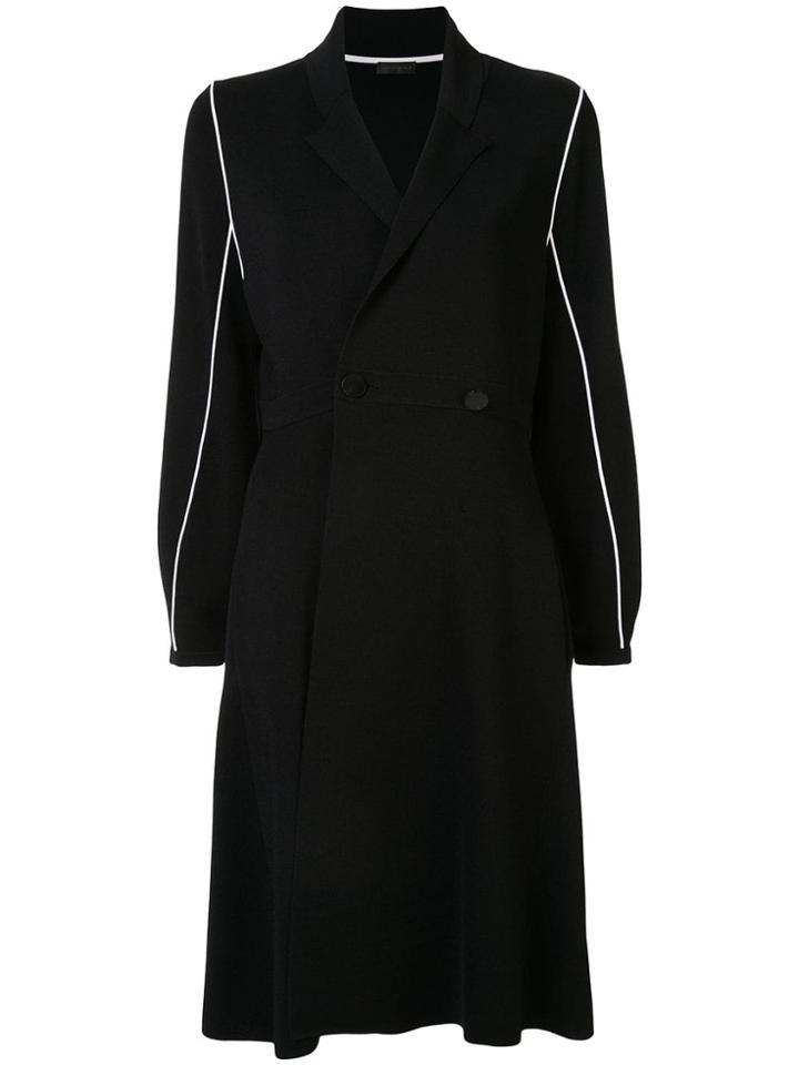 Anteprima Contrast Piping Coat - Black