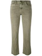 Current/elliott Frayed Kick Flare Jeans - Green