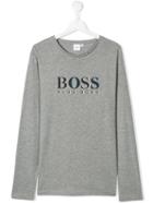 Boss Kids Teen Logo Printed T-shirt - Grey