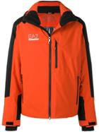 Ea7 Emporio Armani Logo Plaque Hooded Jacket - Orange