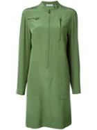 Tomas Maier Zip Pocket Dress, Women's, Size: 6, Green, Silk