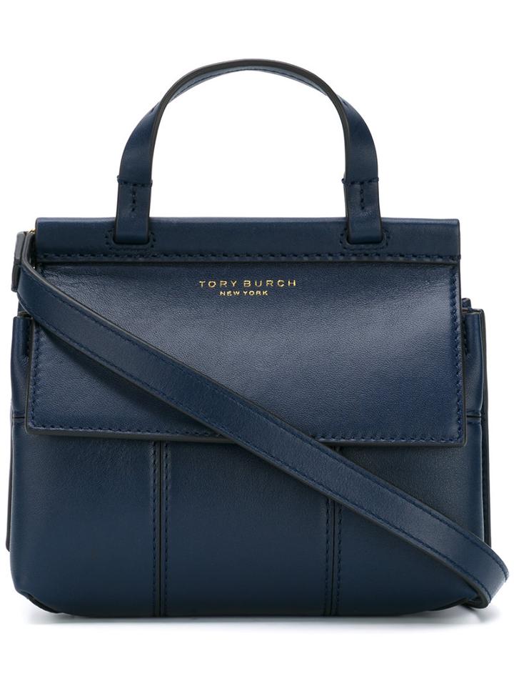 Tory Burch T Mini Tote, Women's, Blue, Leather