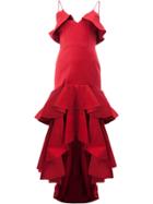 Alexis Asymmetric Ruffed Dress - Red