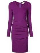 Nicole Miller Ruched Fitted Dress - Pink & Purple