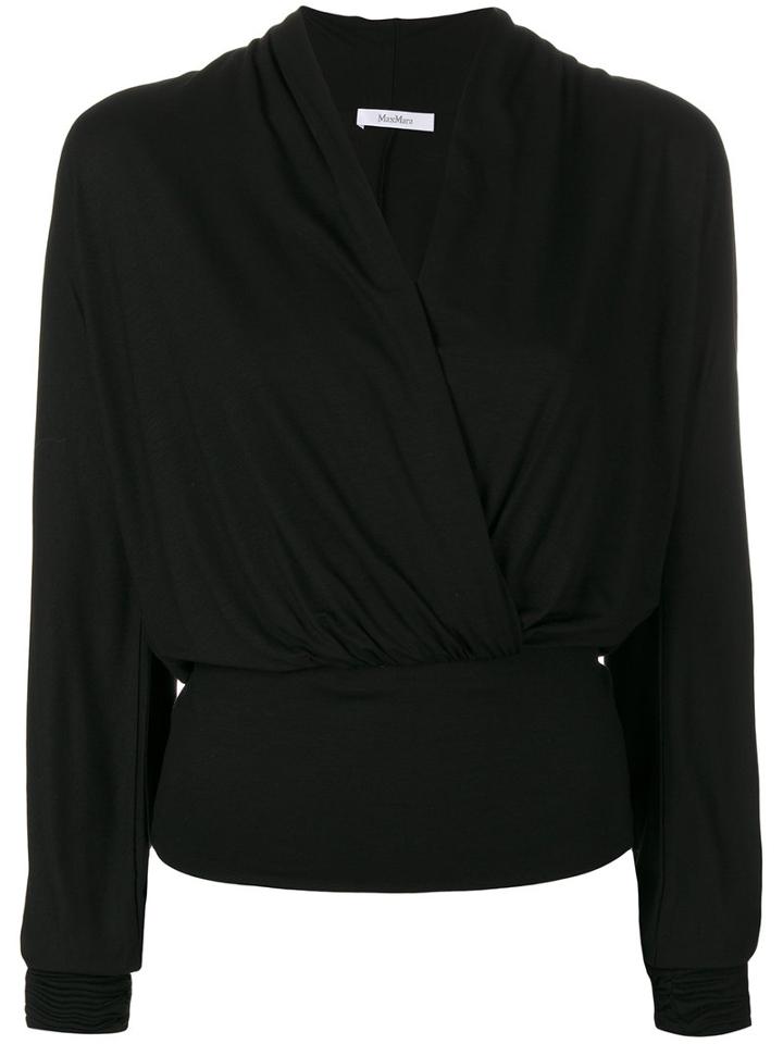 Max Mara - Wrap Top - Women - Spandex/elastane/viscose - Xs, Black, Spandex/elastane/viscose