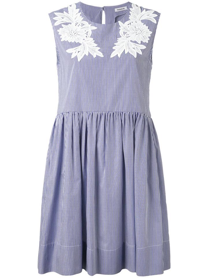 P.a.r.o.s.h. - Embroidered Flared Dress - Women - Cotton - S, Blue, Cotton