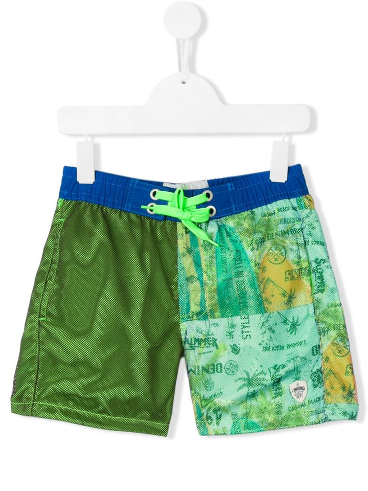 Vingino - Color Block Swim Shorts - Kids - Polyester - 12 Yrs, Green