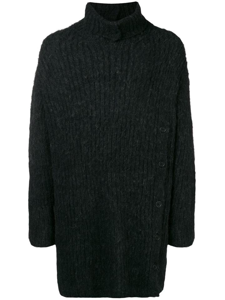 Yohji Yamamoto Oversized Roll Neck Sweater - Black