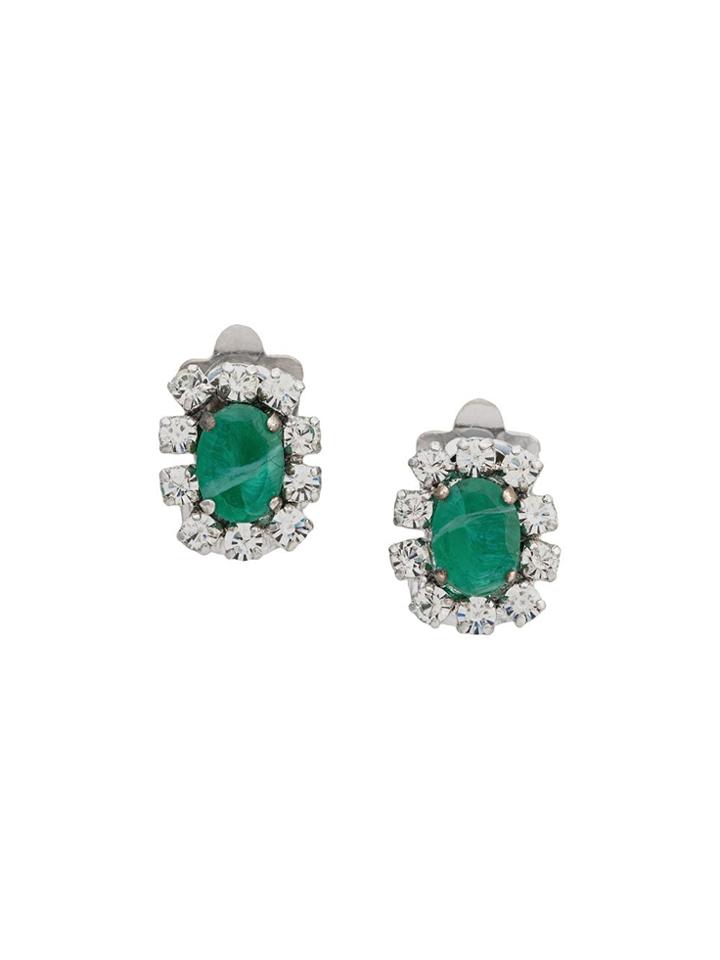 Christian Dior X Susan Caplan 1970's Archive Clip-on Earrings - Silver