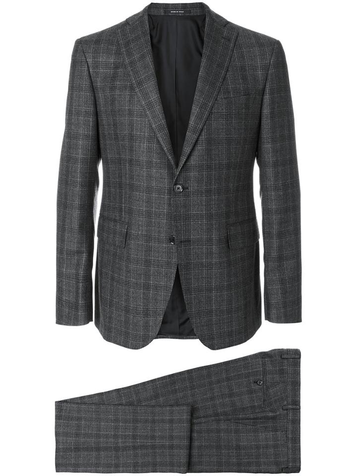 Tagliatore Checked Formal Suit - Grey