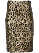Alice+olivia Ramos Sequin Fitted Skirt - Gold