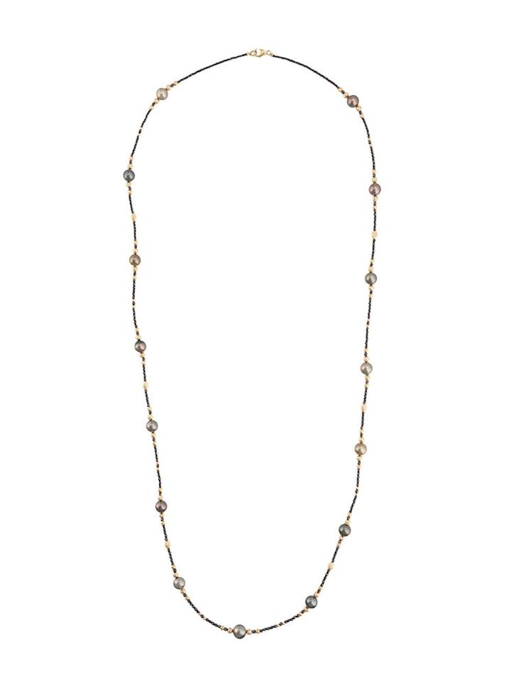 Baggins 18kt Yellow Gold Tahitian Pearl And Pyrite Beaded Wrap