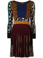 Etro Multi Print Pleated Dress, Women's, Size: 44, Silk/cotton/viscose/wool