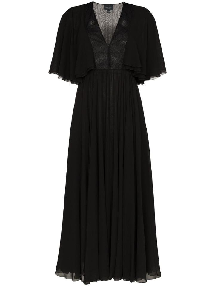 Giambattista Valli Georgette Flared Sleeve Dress - Black