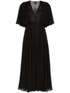 Giambattista Valli Georgette Flared Sleeve Dress - Black