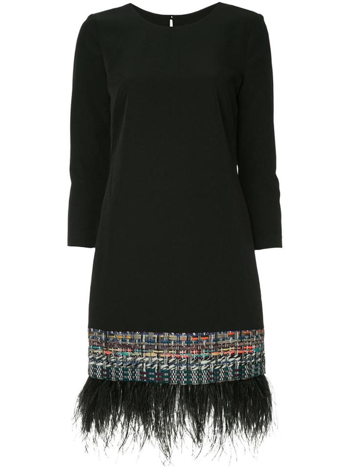 Milly Woven Detail Dress - Black