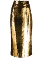 Dolce & Gabbana Sequin-embellished Pencil Skirt - Yellow