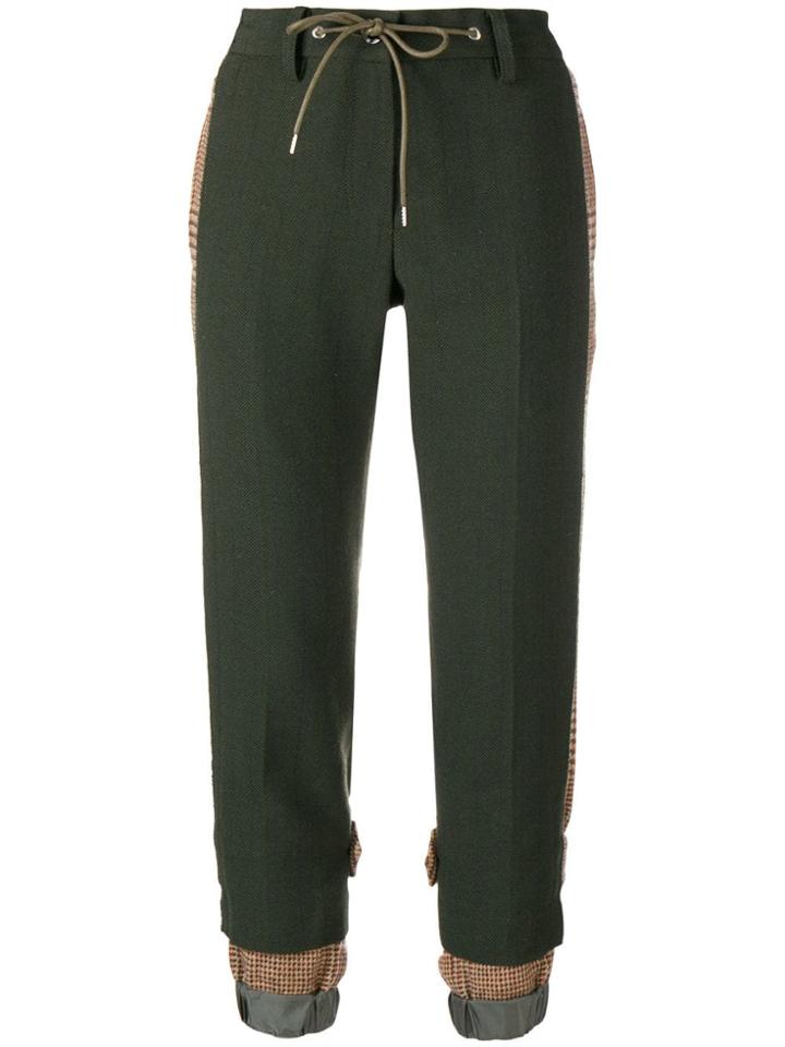 Sacai Sacai M Rise Khaki Trs Plt Frnt W Chk Pn - Green