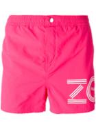 Kenzo Logo Print Swim Shorts, Men's, Size: Small, Pink/purple, Nylon/polyester