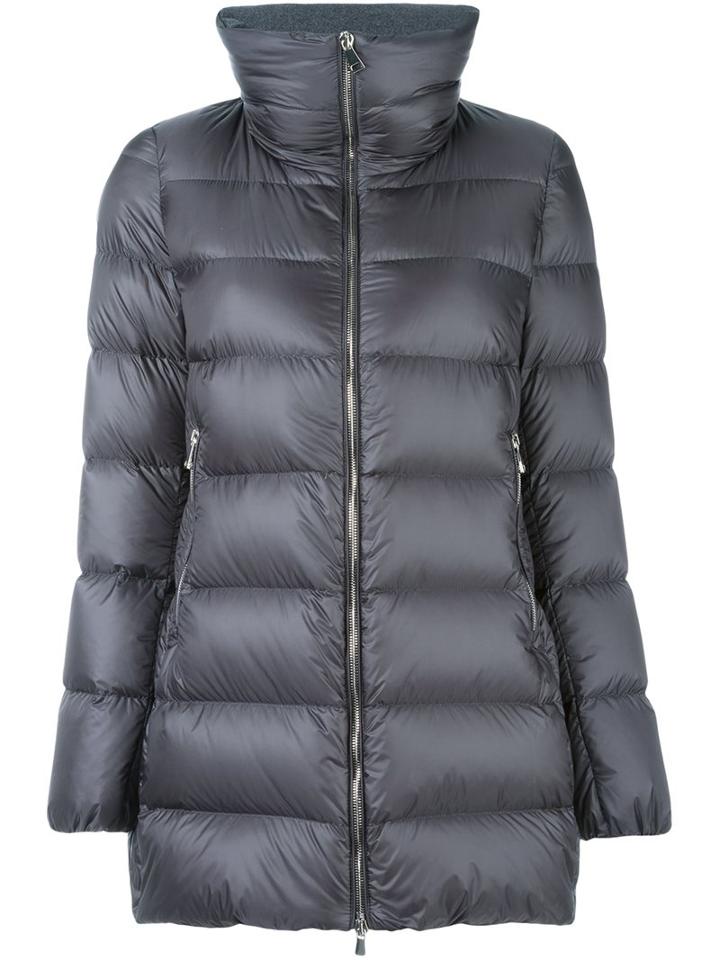 Moncler 'torcy' Short Coat, Women's, Size: 2, Grey, Feather Down/polyamide/virgin Wool