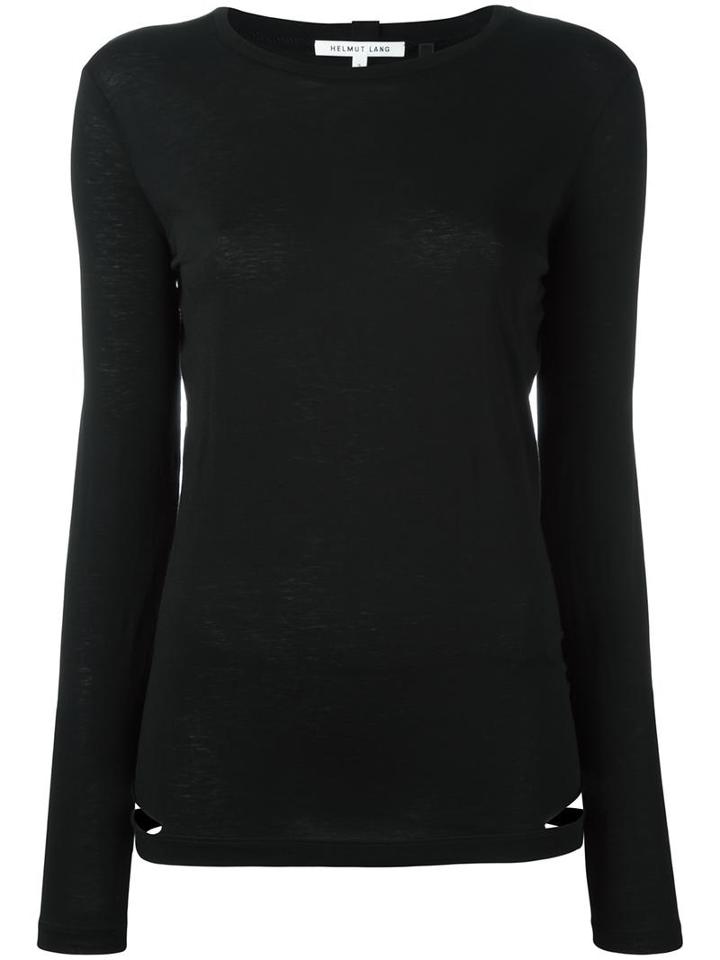 Helmut Lang Slashed Hem Jumper, Women's, Size: Xs, Black, Cotton/cashmere