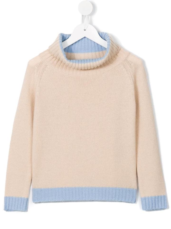 Ermanno Scervino Junior Funnel Neck Jumper, Toddler Girl's, Size: 4 Yrs, Nude/neutrals