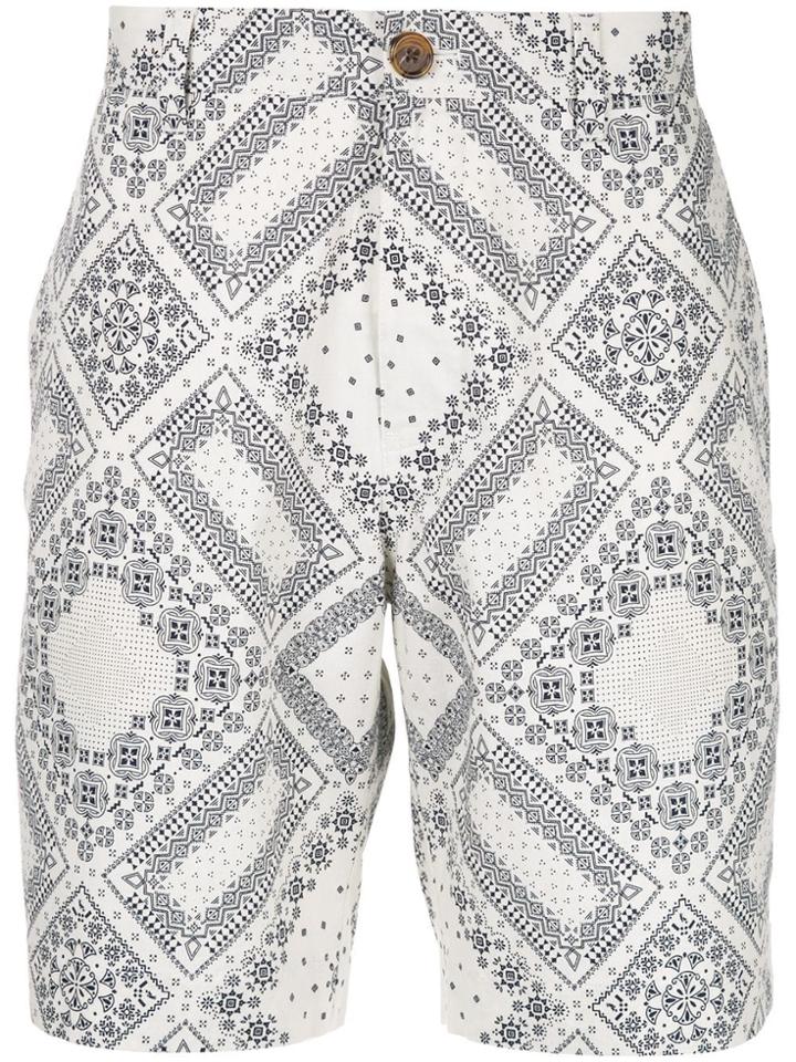 Ports V Bandana Print Shorts - White