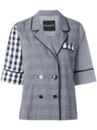 Erika Cavallini - Checked Blazer - Women - Cotton/spandex/elastane - 42, Blue, Cotton/spandex/elastane