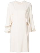 Chloé Ruffle Sleeved Dress - White