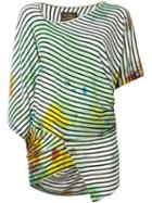 Vivienne Westwood Anglomania Striped Asymmetric Top, Women's, Size: M, Green, Spandex/elastane/viscose