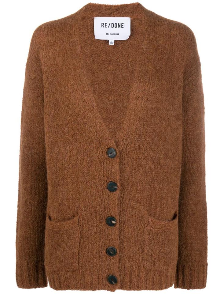 Re/done Colour Block Cardigan - Brown
